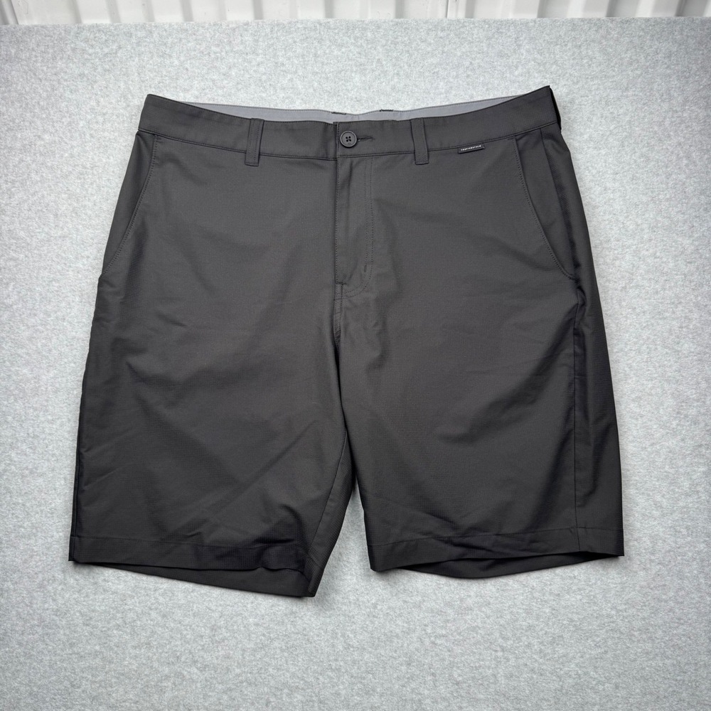 TravisMathew Mens Golf Shorts Black Micro Grid Stretch Size 36 Activewear